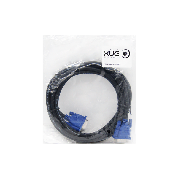 Câble VGA 8 Mètres - Connecteurs HD15 Nickellés, Double Blindage - AWG30, Isolation PVC - Pour écran PC, Projecteur - 4