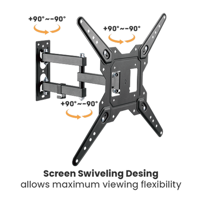 Soporte de Pared para TV 23-55” y 30kg Vesa 100x100-400x400 Metal, color negro, XUE® BAS2355