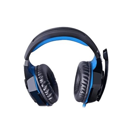 Diadema Gamer Kotion Each G2000 3.5mm y USB, mic giratorio, color negro/azul, auriculares confortables.
