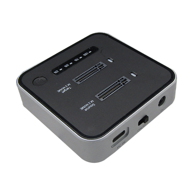 Duplicador Clonador SSD SSD NVME M.2 M-KEY, Doble BAHÍA, 1-FAN, USB-C 20GBPS, BS-SD08, color Gris, marca XUE