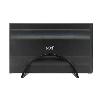 Caja 3,5" SATA USB 3.0 externa para Disco Duro negra, marca XUE. Incluye base Stand