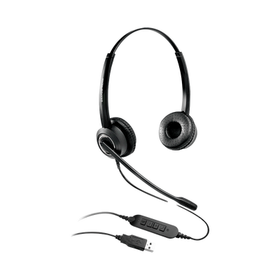Diadema USB 2.0 GUV3000 MIC GIRATORIO NEGRA C/CONTROL EN CABLE, GRANDSTREAM