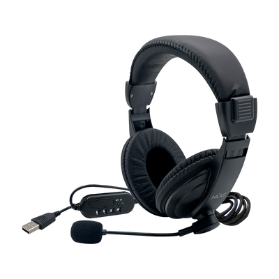 Diadema XUE® USB 2.0 G320 con MIC giratorio con control digital, Color Negro