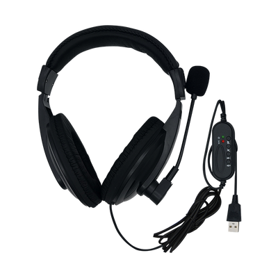 Diadema XUE® USB 2.0 G320 con MIC giratorio con control digital, Color Negro