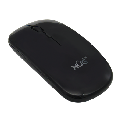 Mouse inalámbrico Silencioso Wireless 1600dpi 3-botones, 2.4GHZ + Bluetooth 5.0, Bateria 500mAh, USB-C, color Negro,XUE®