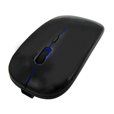 Mouse inalámbrico Silencioso Wireless 1600dpi 3-botones, 2.4GHZ + Bluetooth 5.0, Bateria 500mAh, USB-C, color Negro,XUE®