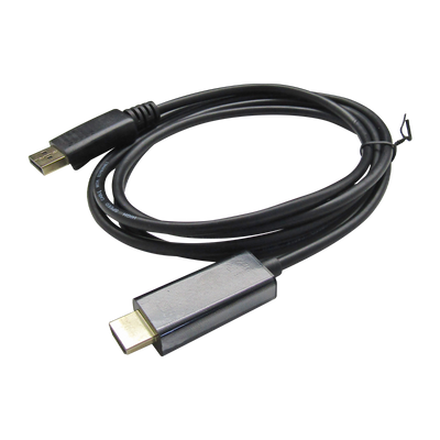 Cable Displayport a HDMI, 1.8 Metros 4K 30HZ/1080p 60Hz 3840×2160 28AWG Full Copper (Color Negro), Marca XUE®