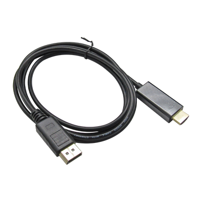Cable Displayport a HDMI, 1.8 Metros 4K 30HZ/1080p 60Hz 3840×2160 28AWG Full Copper (Color Negro), Marca XUE®