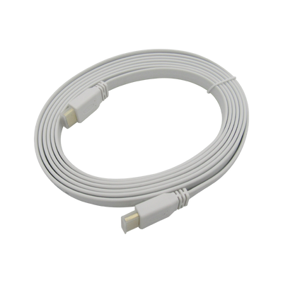 Cable HDMI V2.0 Plano 2160P 4K/60HZ 3M ARC 18Gbps Macho a HDMI Macho 19+1, color blanco, Marca XUE®