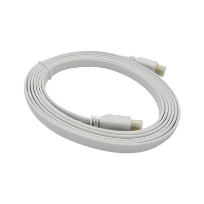 Cable HDMI V2.0 Plano 2160P 4K/60HZ 3M ARC 18Gbps Macho a HDMI Macho 19+1, color blanco, Marca XUE®