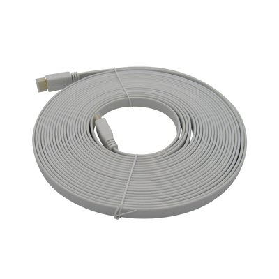 Cable HDMI V2.0 Plano 2160P 4K/60HZ 10M ARC 18Gbps Macho a HDMI Macho 19+1, color  Blanco, marca  XUE®