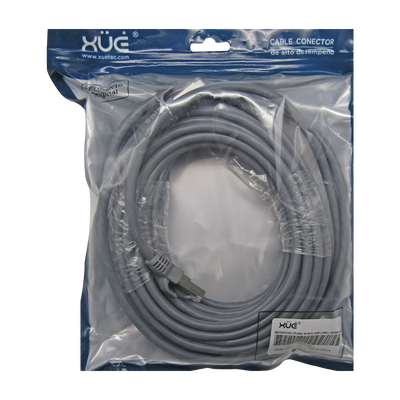 Cable Patchcord UTP CAT6A 10M 26AWG 10GBPS, Full Copper UL758/2835, marca XUE®, color Gray