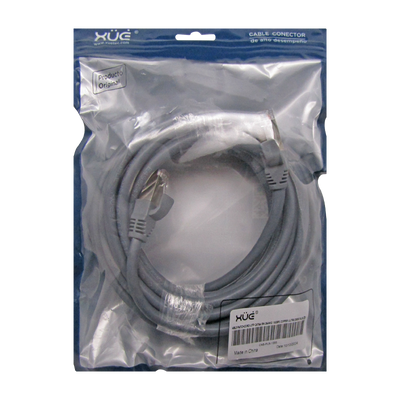 Cable Patchcord UTP CAT6A 5M 26AWG 10GBPS Full Copper UL758/2835, marca XUE®, color Gray