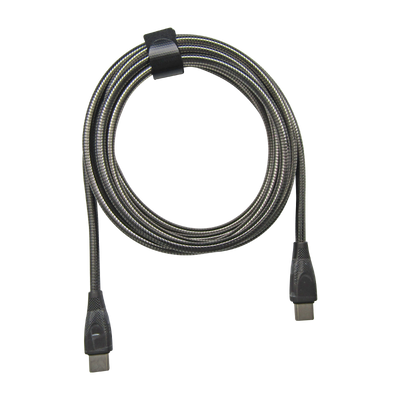 Cable de datos y carga USB-C A USB-C 65W 6A 2M, color Gris Oscuro BRAIDED LAPTOP, marca XUE®