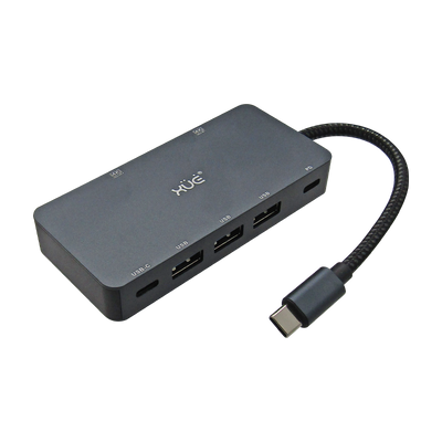 Docking Station 7-1 TIPO-C 3.1 Gen1 a 2 * HDMI 4K + PD 100W + 3*USB3.0 + USB-C (5GBPs), Color Gris, Marca XUE®