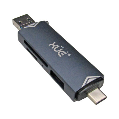 Convertidor USB-C OTG a USB 3.0 Adaptador SD CARD Lector, color Gris, marca XUE®