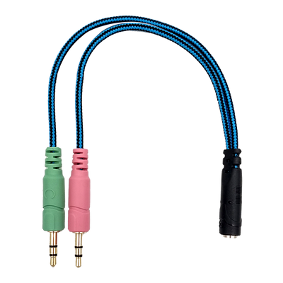 Convertidor "Y" de audio 3.5MM hembra a 2 x 3.5MM macho Stereo 15cm