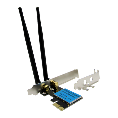 Tarjeta PCIe WIFI 1200mbps DUAL BAND 2.4GHZ y 5.8GHZ 802.11B/G/N 2xAntenas (RTL8812AE) LP