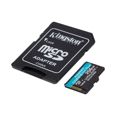 Memoria Micro SD 256GB C10 U3 V30 R/W 170/90 MBPS KINGSTON GO SDCG3/256GB (GOPRO)