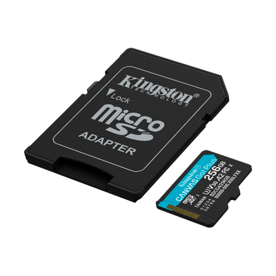 Memoria Micro SD 256GB C10 U3 V30 R/W 200/100 MBPS KINGSTON GO Plus SDCG4/256GB (GOPRO)