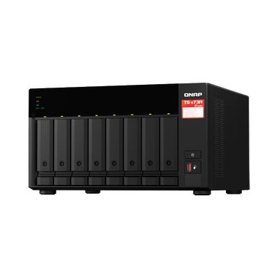 NAS Torre 8-BAY QNAP TS-873A-8G CPU AMD Ryzen V1500B 4-CORE 2.2GHZ RAM 8GB (MAX 64GB), 2 x 2,5GbE