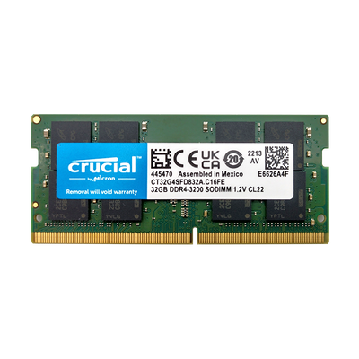 Memoria RAM para portátil DDR4 PC4-25600 32GB 3200MHZ CL22 1.2V laptop Crucial CT32G4SFD832A