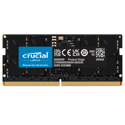 Memoria RAM para portátil DDR5 PC5-38400 16GB 4800MHZ CL40 1.1V laptop Crucial CT16G48C40S5