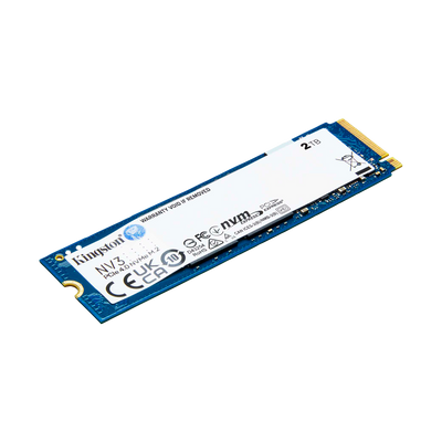 Disco de Estado Sólido SSD PCI-E 4.0 M.2 2280 2TB NVME, marca Kingston NV3 SNV3S/2000G R/W 6000 MB/S