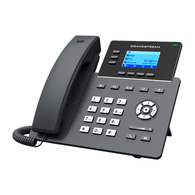 Teléfono IP Grandstream grado Operador, 3 LÍNEAS SIP CON 6 CUENTAS, PUERTOS GIGABIT, CODEC OPUS, IPV4/IPV6 CON GESTIÓN EN LA NUBE GDMS GRP2603 GRANDSTREAM