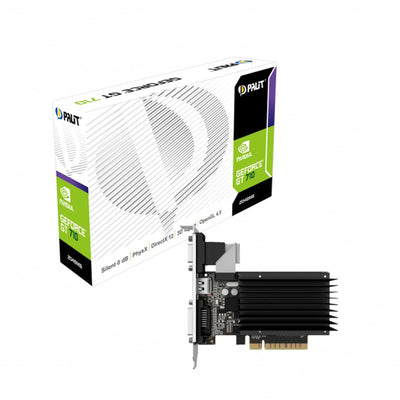 Tarjeta de Video PCIe DDR3 2GB PALIT NVIDIA GeForce GT710 VGA/DVI/HDMI Low Profile NEAT7100HD46-2080H (Heatsink)