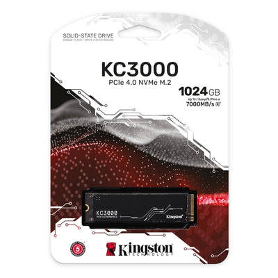 Disco de Estado Sólido SSD PCI-E 4.0 M.2 2280 1TB NVME KINGSTON KC3000 SKC3000S/1024G 7000 MB/S